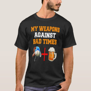 Mijn wapens tegen de slechte tijden bier en honkba t-shirt