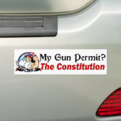 Mijn wapenvergunning? De Grondwet! Bumpersticker (Op auto)