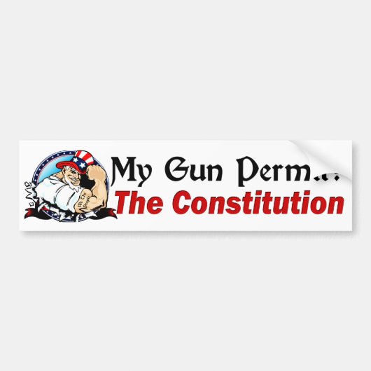 Mijn wapenvergunning? De Grondwet! Bumpersticker (Voorkant)
