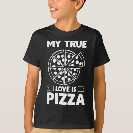 Mijn ware liefde is pizza - Funny Valentijnsdag De T-shirt (Voorkant)