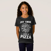 Mijn ware liefde is pizza - Funny Valentijnsdag De T-shirt (Voorkant volledig)