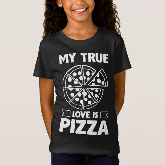 Mijn ware liefde is pizza - Funny Valentijnsdag De T-shirt (Voorkant)