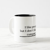 Mijn ware zelf tweekleurige koffiemok (Voorkant links)