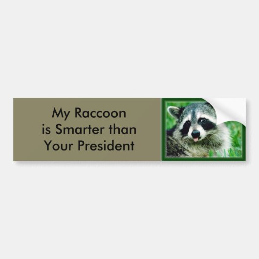 Mijn wasbeer is slimmer dan jouw president bumpersticker (Voorkant)