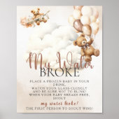 MIJN WATER BRAK Baby shower spel kunnen we nauweli Poster (Voorkant)