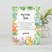 Mijn water brak dinosaurus Baby shower spel Kaart (Staand voorkant)