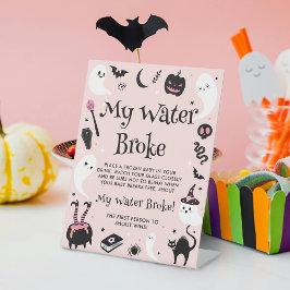 Mijn water brak Halloween baby meisje douche spel Reclamebord Met Voetstuk