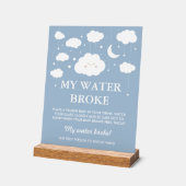 Mijn Water Broke Blue Cloud 9 Baby shower spel Acryl Bord (Hoek)