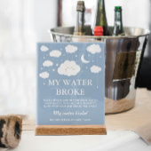 Mijn Water Broke Blue Cloud 9 Baby shower spel Acryl Bord