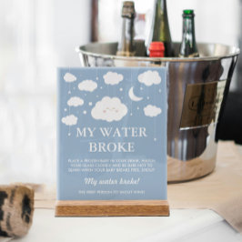 Mijn Water Broke Blue Cloud 9 Baby shower spel Acryl Bord