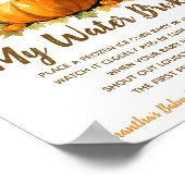 Mijn Water Broke Game Baby shower Sing Girl Pumpki Poster (Hoek)