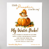 Mijn Water Broke Game Baby shower Sing Girl Pumpki Poster (Voorkant)