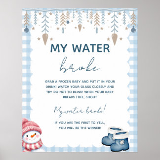 Mijn water is gebroken Winter Baby Shower Spel Bo Poster
