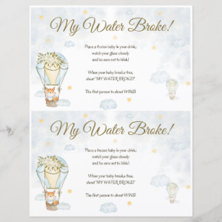 Mijn waterbroke! Baby shower game