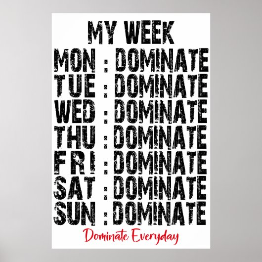 Mijn week domineren poster (Voorkant)