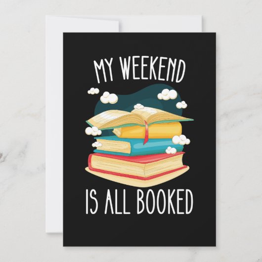 Mijn weekeinde is allemaal boekoverzichten kaart (Voorkant)