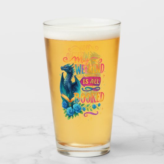 Mijn weekeinde is allemaal geboekt glas (Voorkant gevuld)