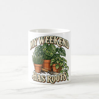 Mijn Weekend Heeft Wortels Retro Kamerplanten Koffiemok