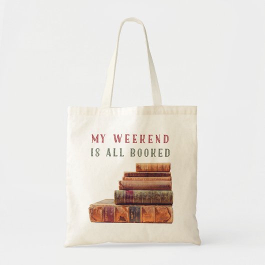 mijn weekend is allemaal geboekt lezen tote bag (Voorkant)