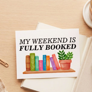 Mijn Weekend Is Volledig Geboekt Boeken Lezen Briefkaart