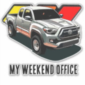 Mijn weekend Kantoor Tacoma Off Road Pickup Sticker (Voorkant)