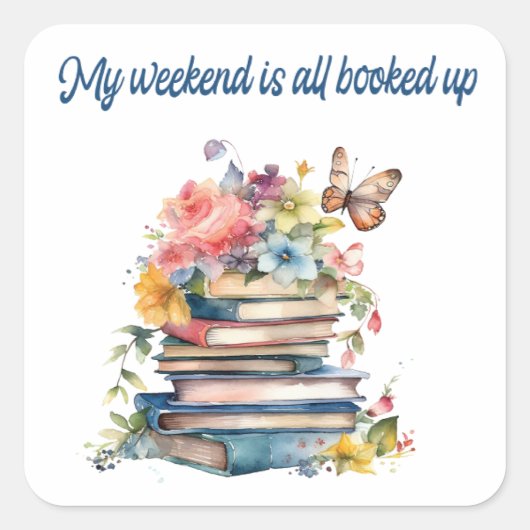 Mijn weekend zit helemaal vol vierkante sticker (Voorkant)