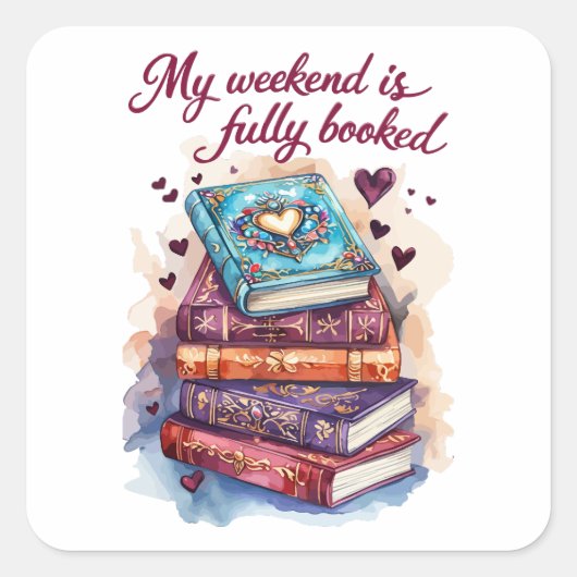 Mijn weekend zit helemaal vol vierkante sticker (Voorkant)