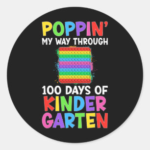 Mijn weg door 100 dagen kleuterschool student ki ronde sticker
