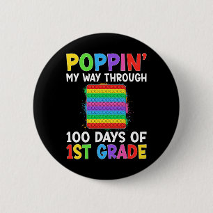 Mijn weg door 100 dagen van 1e klas student Kinder Ronde Button 5,7 Cm