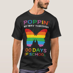 Mijn weg door 100 dagen van school vlinder meisjes t-shirt