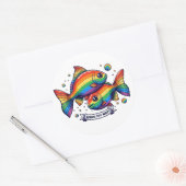 Mijn weg gay vis ronde sticker (Envelop)