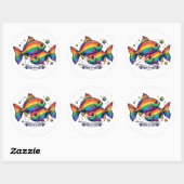 Mijn weg gay vis ronde sticker (Vel)