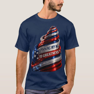 Mijn Weg naar Grootheid Spinnes Draaiend Patriotti T-shirt