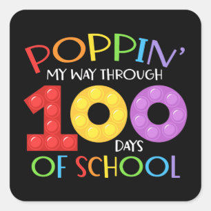 Mijn weg poppen door 100 dagen school vierkante sticker