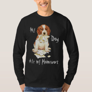 Mijn Welsh Springer Ate Mijn thuiswerk T-shirt