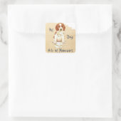 Mijn Welsh Springer Ate Mijn thuiswerk Vierkante Sticker (Tas)