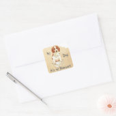 Mijn Welsh Springer Ate Mijn thuiswerk Vierkante Sticker (Envelop)