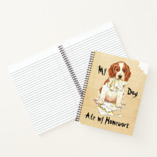 Mijn Welsh Springer Spaniel Ate mijn thuiswerk Notitieboek