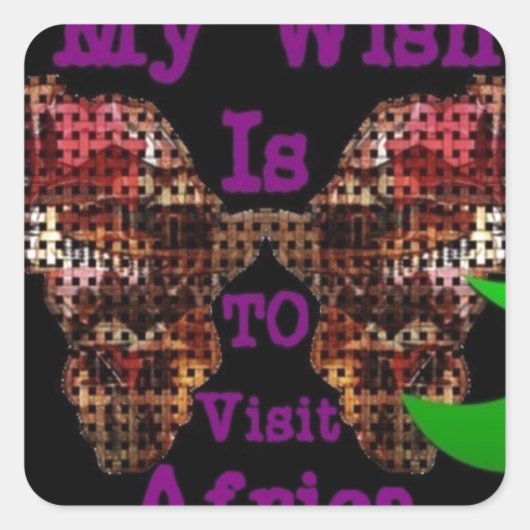 Mijn wens vierkante sticker (Voorkant)