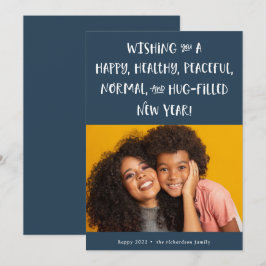 Mijn wens voor 2021 | Foto Blauw Gelukkig Nieuwjaa Feestdagenkaart