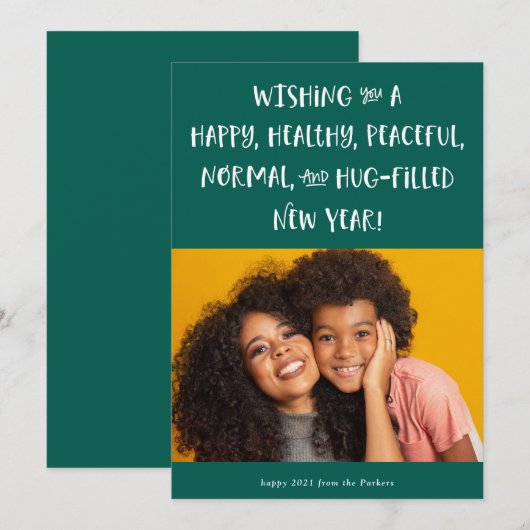 Mijn wens voor 2021 | Foto Gelukkig Nieuwjaar Feestdagenkaart (Voorkant / Achterkant)