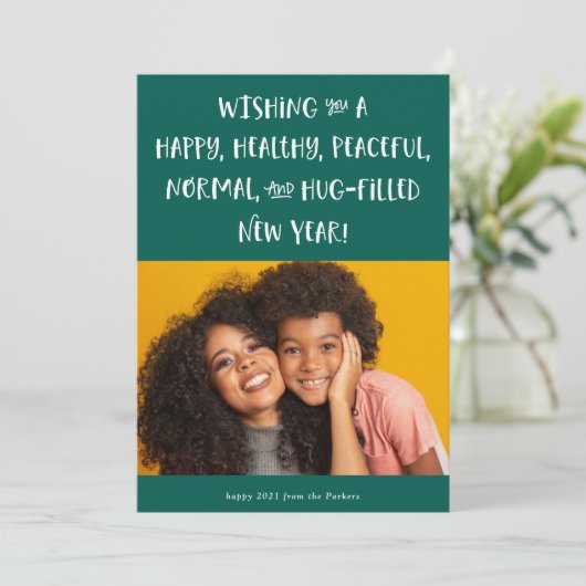 Mijn wens voor 2021 | Foto Gelukkig Nieuwjaar Feestdagenkaart (Staand voorkant)