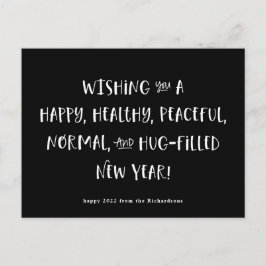 Mijn wens voor 2022 | Modern Black Happy Nieuwjaar Feestdagenkaart