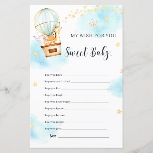 Mijn wens voor je Baby shower. (Voorkant)