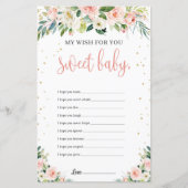 Mijn wens voor jou baby shower spel blush roze blo (Voorkant)