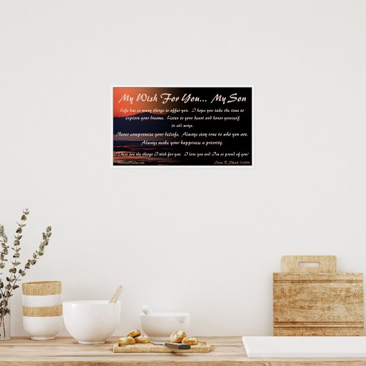 Mijn wens voor jou... Mijn zoon Poster (Keuken)