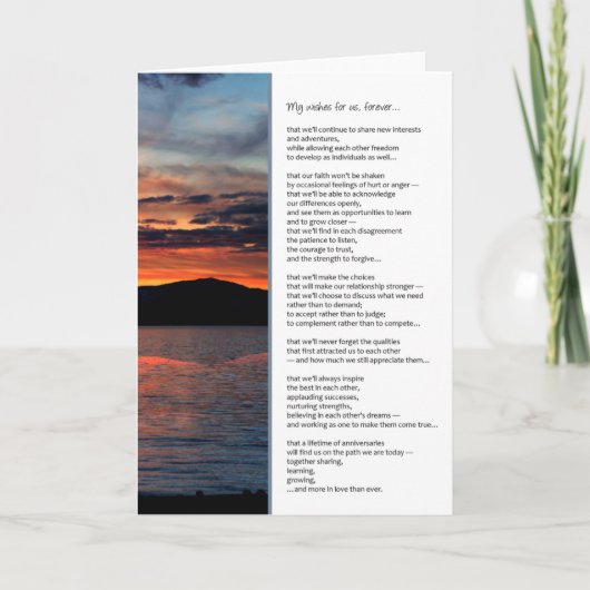 Mijn wens voor ons, voor altijd... Jubileum Kaart (Voorkant)