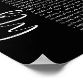 Mijn wensen zwart Script Song Lyric Wall Art afdru Poster (Hoek)