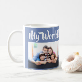 "Mijn wereld" - Foto van de familie op een Mok