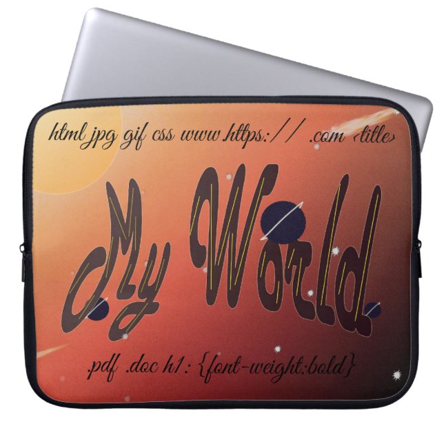 "Mijn wereld" laptophoes Laptop Sleeve (Voorkant)